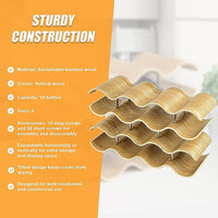 Wooden Wave Wine Rack/Creative Home Grape Wine Holder Shelf Cabinet/Bottle Rack Home & Garden Kings Warehouse