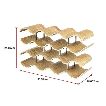 Wooden Wave Wine Rack/Creative Home Grape Wine Holder Shelf Cabinet/Bottle Rack Home & Garden Kings Warehouse