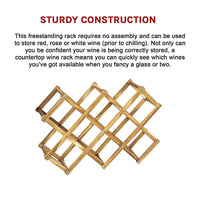 Wooden Wine Rack Freestanding 10 Bottles Countertop Storage Home & Garden Kings Warehouse