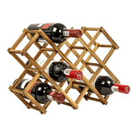 Wooden Wine Rack Freestanding 10 Bottles Countertop Storage Home & Garden Kings Warehouse