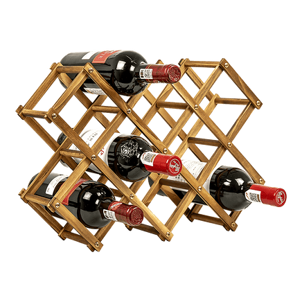 Wooden Wine Rack Freestanding 10 Bottles Countertop Storage Home & Garden Kings Warehouse