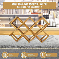 Wooden Wine Rack Freestanding 10 Bottles Countertop Storage Home & Garden Kings Warehouse