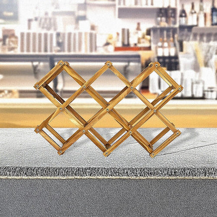 Wooden Wine Rack Freestanding 10 Bottles Countertop Storage Home & Garden Kings Warehouse