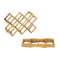 Wooden Wine Rack Freestanding 10 Bottles Countertop Storage Home & Garden Kings Warehouse