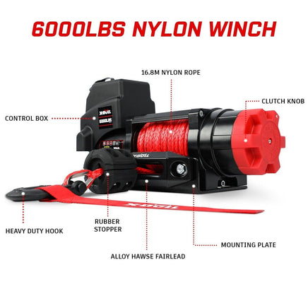 X-BULL Electric Winch 6000LBS 12V BOAT Synthetic Rope Wireless Remote 4WD ATV UTV Baby & Kids Kings Warehouse