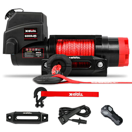 X-BULL Electric Winch 6000LBS 12V BOAT Synthetic Rope Wireless Remote 4WD ATV UTV Baby & Kids Kings Warehouse