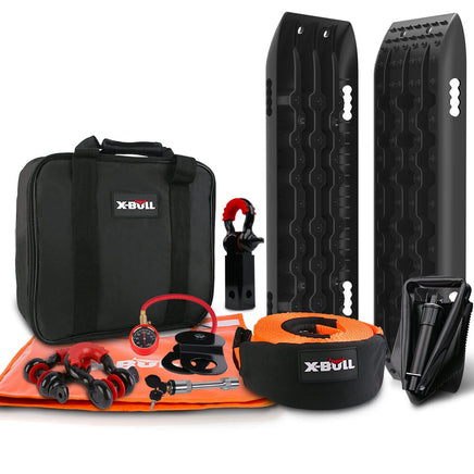 X-BULL Winch Recovery Kit 13PCS Recovery tracks /Snatch Strap Off Road 4X4 Auto Accessories Kings Warehouse