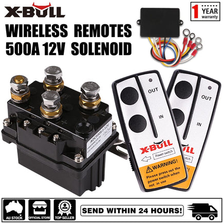 X-BULL Winch Solenoid Relay 12V 500A Winch Controller Twin Wireless Remote4WD4x4 Auto Accessories Kings Warehouse