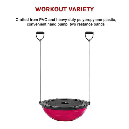 Yoga Balance Trainer Exercise Ball for Arm, Leg, Core Workout with Pump, 2 Resistance Bands Sports & Fitness Kings Warehouse