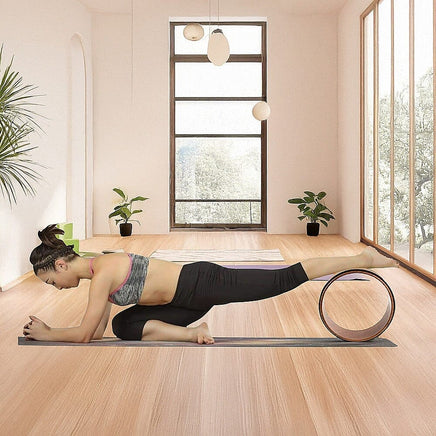 Yoga Pilates Wheel Cork Circle Prop Back Chest Hips Abdomen Stretch Roller Sports & Fitness Kings Warehouse