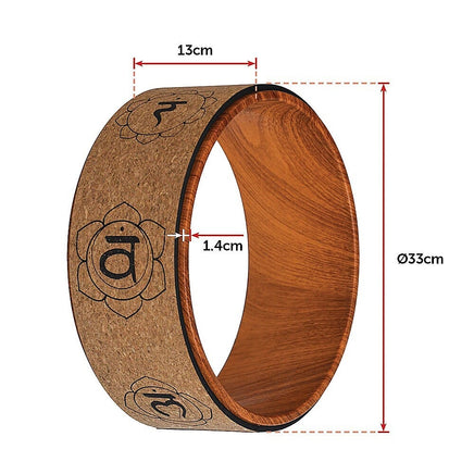 Yoga Pilates Wheel Cork Circle Prop Back Chest Hips Abdomen Stretch Roller Sports & Fitness Kings Warehouse