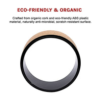 Yoga Pilates Wheel Cork Circle Prop Back Chest Hips Abdomen Stretch Roller Sports & Fitness Kings Warehouse