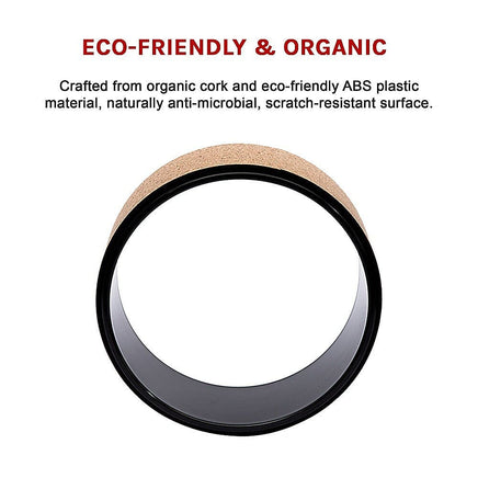 Yoga Pilates Wheel Cork Circle Prop Back Chest Hips Abdomen Stretch Roller Sports & Fitness Kings Warehouse