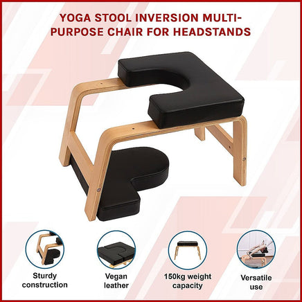 Yoga Stool Inversion Multi-Purpose Chair For Headstands Sports & Fitness Kings Warehouse