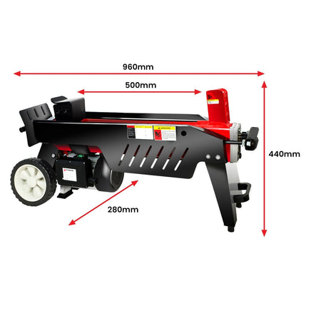 Yukon 7 Ton Electric Log Splitter With Side Protectors Axe Wood Cutter Tools Kings Warehouse