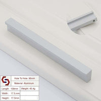 Zinc Kitchen Cabinet Handles Drawer Bar Handle Pull Silver 96mm Kings Warehouse