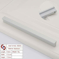 Zinc Kitchen Cabinet Handles Drawer Bar Handle Pull Silver160mm Kings Warehouse