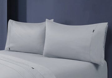 1000tc egyptian cotton pillowcase pair silver Kings Warehouse