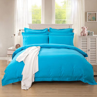 1000TC Tailored Double Size Light Blue Duvet Doona Quilt Cover Set Kings Warehouse