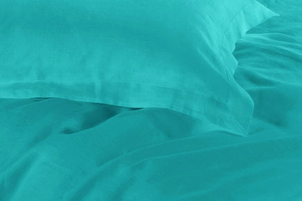 1000TC Tailored Double Size Teal Duvet Doona Quilt Cover Set Kings Warehouse