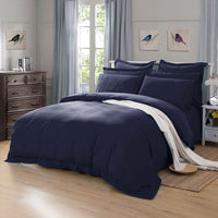 1000TC Tailored Queen Size Quilt/Doona/Duvet Cover Set - Midnight Blue Kings Warehouse