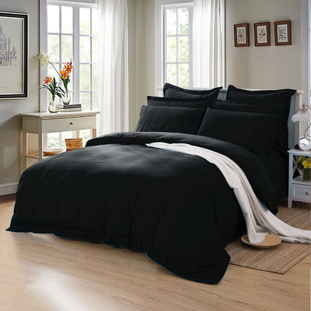 1000TC Tailored Single Size Black Duvet Doona Quilt Cover Set Kings Warehouse