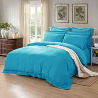 1000TC Tailored Single Size Light Blue Duvet Doona Quilt Cover Set Kings Warehouse