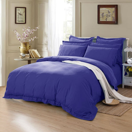 1000TC Tailored Single Size Royal Blue Duvet Doona Quilt Cover Set Kings Warehouse