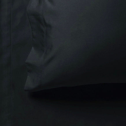 1000TC Ultra Soft Fitted Sheet & 2 Pillowcases Set - Double Size Bed - Black Kings Warehouse