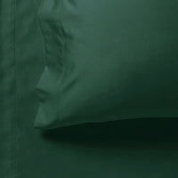 1000TC Ultra Soft Fitted Sheet & 2 Pillowcases Set - King Size Bed - Dark Green Kings Warehouse