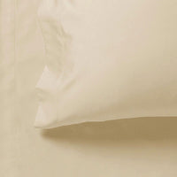 1000TC Ultra Soft Fitted Sheet & 2 Pillowcases Set - Queen Size Bed - Beige Kings Warehouse