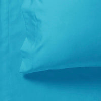 1000TC Ultra Soft Fitted Sheet & 2 Pillowcases Set - Queen Size Bed - Light Blue Kings Warehouse