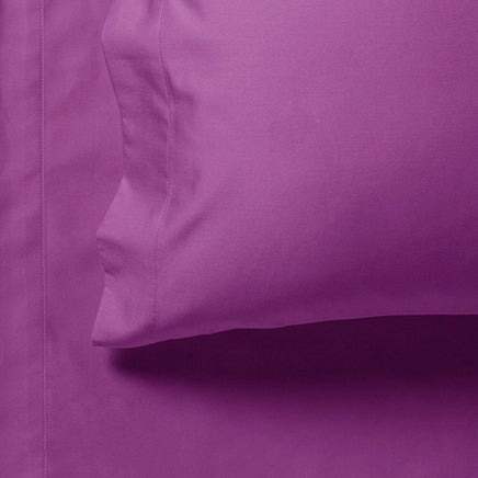 1000TC Ultra Soft Fitted Sheet & Pillowcase Set - Single Size Bed - Purple Kings Warehouse