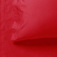 1000TC Ultra Soft King Single Size Bed Red Flat & Fitted Sheet Set Kings Warehouse