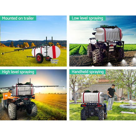 100L ATV Weed Sprayer 5M Boom Trailer Spot Spray Tank Farm Pump Home & Garden > Garden Tools Kings Warehouse