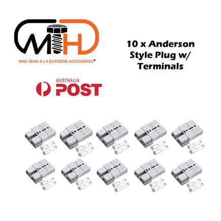 10x Anderson Style Plug connector 50AMP Caravan Trailer Solar 6AWG GREY Kings Warehouse