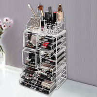 11 Drawers Clear Acrylic Tower Organiser Cosmetic jewellery Luxury Storage Cabinet bedroom furniture KingsWarehouse 