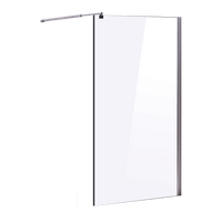 1100 x 2100mm Frameless 10mm Safety Glass Shower Screen Kings Warehouse