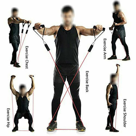 11Pcs/Set Pull Rope Belt Elastic Home Gym Fitness Exercise Resistance Band Kings Warehouse