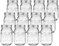 12 Pieces Canning Jars - 480ml Mason Jar Empty Glass Spice Bottles with Airtight Lids and Labels Appliances Supplies Kings Warehouse 