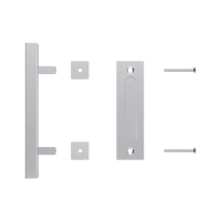 12" Square Pull and Flush Door Handle Set Stainless Steel Barn Door Hardware Kings Warehouse 