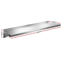 1200mm Stainless Steel Wall Shelf Kitchen Shelves Rack Mounted Display Shelving Kings Warehouse