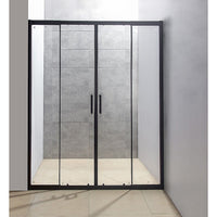 1400-1600mm Sliding Door Safety Glass Shower Screen Black By Della Francesca Kings Warehouse 