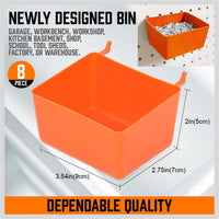 142Pc Pegboard Hooks Set Peg board Hanger Assortment Storage Trays Organizer Bin Kings Warehouse