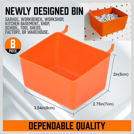 142Pc Pegboard Hooks Set Peg board Hanger Assortment Storage Trays Organizer Bin Kings Warehouse