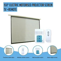 150" Electric Motorised Projector Screen TV +Remote Audio & Video > Projectors & Accessories Kings Warehouse 