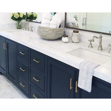 15x Brushed Brass Drawer Pulls Kitchen Cabinet Handles - Gold Finish 96mm Kings Warehouse