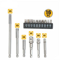 16Pc Socket Bit Adaptor Set Power Drill Nut Driver Extension Screwdriver Bits Kings Warehouse