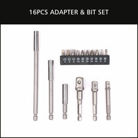 16Pc Socket Bit Adaptor Set Power Drill Nut Driver Extension Screwdriver Bits Kings Warehouse