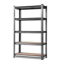 1.8M 5-Shelves Steel Warehouse Shelving Racking Garage Storage Rack Grey Kings Warehouse